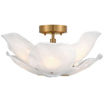 Corato Convertible Ceiling Light / Pendant - Brushed Brass / Translucent White