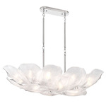 Corato Linear Chandelier - Chrome / Translucent White