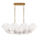 Corato Linear Chandelier - Brushed Brass / Translucent White