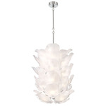Corato Vertical Chandelier - Chrome / Translucent White