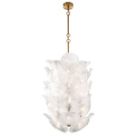 Corato Vertical Chandelier - Brushed Brass / Translucent White