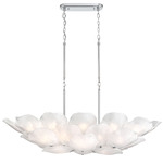Corato Linear Chandelier - Chrome / Translucent White