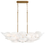 Corato Linear Chandelier - Brushed Brass / Translucent White