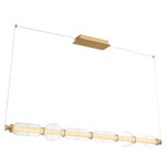 Milazzo Linear Chandelier - Antique Brass / Clear
