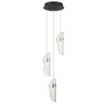 Sorrento Round Multi Light Pendant - Black / Clear