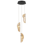 Sorrento Round Multi Light Pendant - Black / Amber
