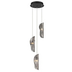 Sorrento Round Multi Light Pendant - Black / Smoke