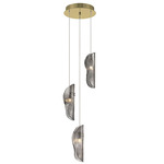 Sorrento Round Multi Light Pendant - Gold / Smoke