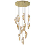 Sorrento Round Multi Light Chandelier - Gold / Amber