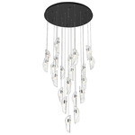 Sorrento Round Multi Light Chandelier - Black / Clear
