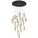 Sorrento Round Multi Light Chandelier - Black / Amber