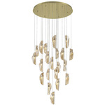 Sorrento Round Multi Light Chandelier - Gold / Amber