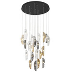 Sorrento Round Multi Light Chandelier - Black / Amber / Clear / Smoke