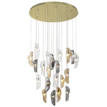 Sorrento Round Multi Light Chandelier - Gold / Amber / Clear / Smoke