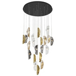 Sorrento Round Multi Light Chandelier - Black / Amber / Clear / Smoke / Copper Leaf