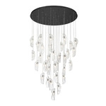 Sorrento Round Multi Light Chandelier - Black / Clear