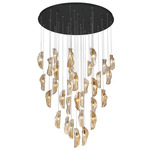 Sorrento Round Multi Light Chandelier - Black / Amber