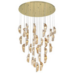 Sorrento Round Multi Light Chandelier - Gold / Amber