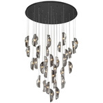 Sorrento Round Multi Light Chandelier - Black / Smoke
