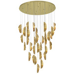 Sorrento Round Multi Light Chandelier - Gold / Copper Leaf
