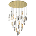 Sorrento Round Multi Light Chandelier - Gold / Amber / Clear / Smoke