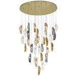 Sorrento Round Multi Light Chandelier - Gold / Amber / Clear / Smoke / Copper Leaf