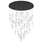 Sorrento Round Multi Light Chandelier - Black / Clear