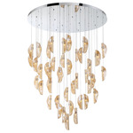 Sorrento Round Multi Light Chandelier - Chrome / Amber