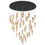 Sorrento Round Multi Light Chandelier - Black / Amber