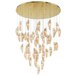 Sorrento Round Multi Light Chandelier - Gold / Amber