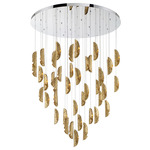 Sorrento Round Multi Light Chandelier - Chrome / Copper Leaf