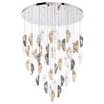 Sorrento Round Multi Light Chandelier - Chrome / Amber / Clear / Smoke
