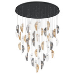 Sorrento Round Multi Light Chandelier - Black / Amber / Clear / Smoke