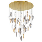Sorrento Round Multi Light Chandelier - Gold / Amber / Clear / Smoke