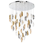 Sorrento Round Multi Light Chandelier - Chrome / Amber / Clear / Smoke / Copper Leaf