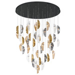 Sorrento Round Multi Light Chandelier - Black / Amber / Clear / Smoke / Copper Leaf