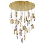Sorrento Round Multi Light Chandelier - Gold / Amber / Clear / Smoke / Copper Leaf