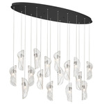 Sorrento Oval Multi Light Chandelier - Black / Clear