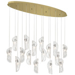 Sorrento Oval Multi Light Chandelier - Gold / Clear