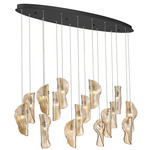 Sorrento Oval Multi Light Chandelier - Black / Amber