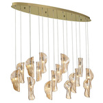 Sorrento Oval Multi Light Chandelier - Gold / Amber
