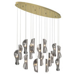 Sorrento Oval Multi Light Chandelier - Gold / Smoke