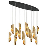 Sorrento Oval Multi Light Chandelier - Black / Copper Leaf