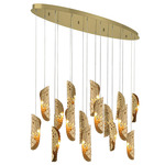 Sorrento Oval Multi Light Chandelier - Gold / Copper Leaf