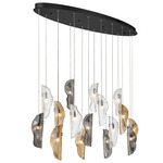 Sorrento Oval Multi Light Chandelier - Black / Amber / Clear / Smoke