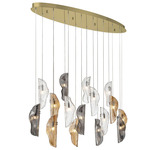 Sorrento Oval Multi Light Chandelier - Gold / Amber / Clear / Smoke