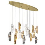 Sorrento Oval Multi Light Chandelier - Gold / Amber / Clear / Smoke / Copper Leaf