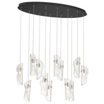 Sorrento Oval Multi Light Chandelier - Black / Clear