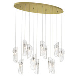 Sorrento Oval Multi Light Chandelier - Gold / Clear