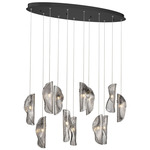 Sorrento Oval Multi Light Chandelier - Black / Smoke